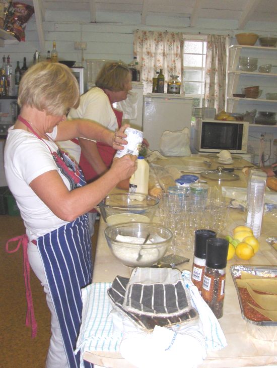 Preparing food in the kitchen